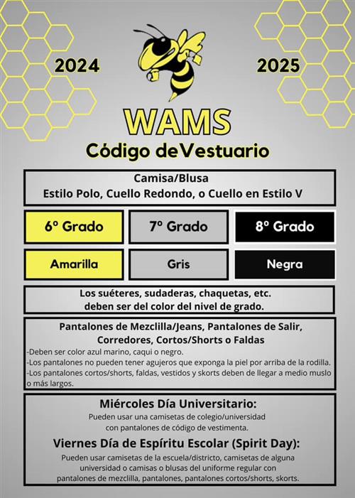 WAMS Dress Code Spanish